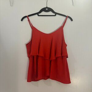ASTR Red Flowy Tank Top